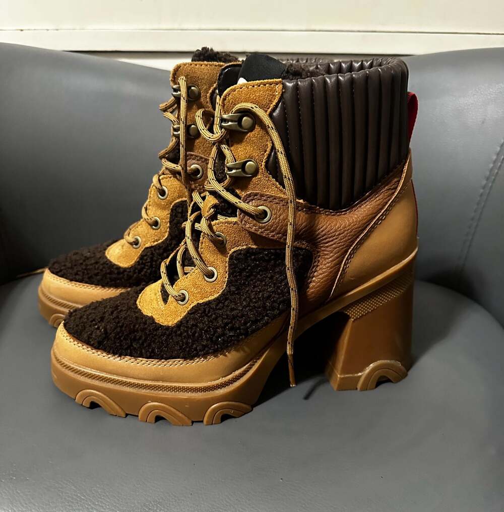 New Sorel Women's Brex Heel Cozy Lace Waterproof Platform Block-Heel Boots 7